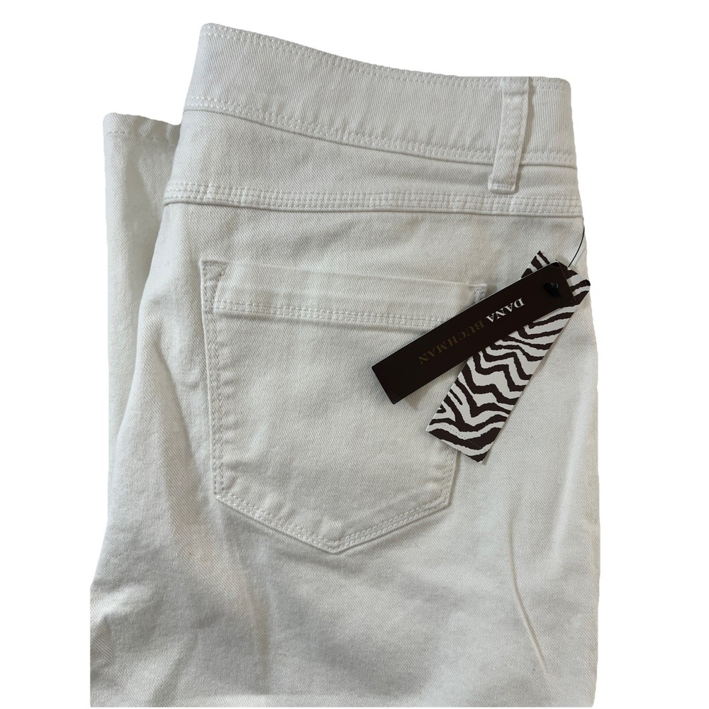 NWT Women's Dana Buchman Denim White Jeans Capris Cropped Pants‎ Size 12